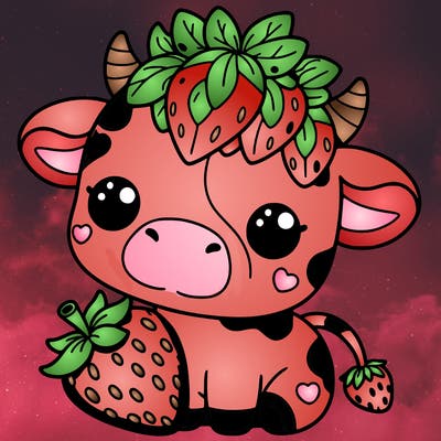 cute strawberry cow
