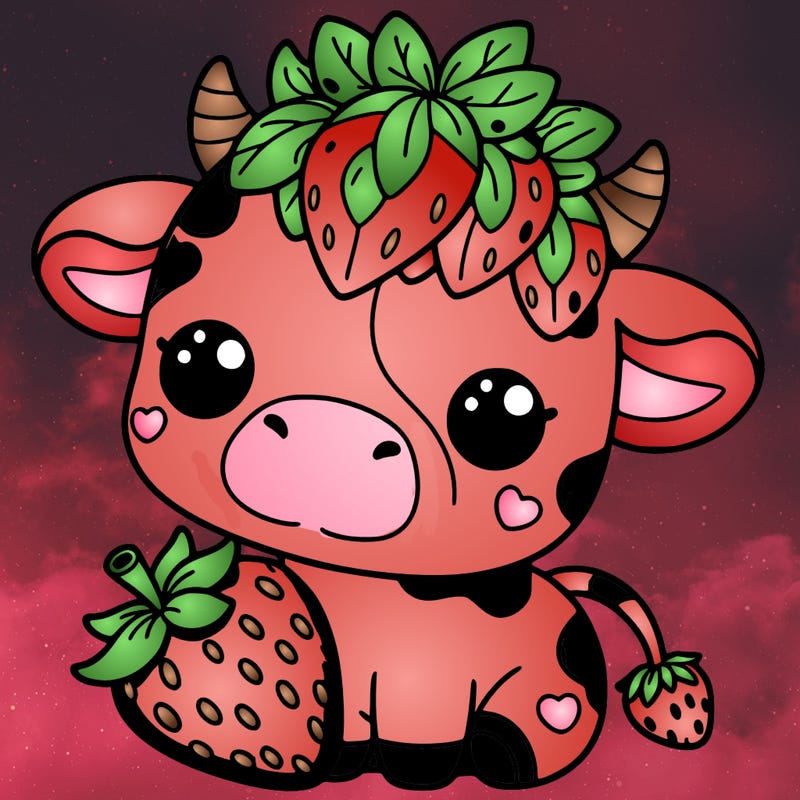 cute strawberry cow