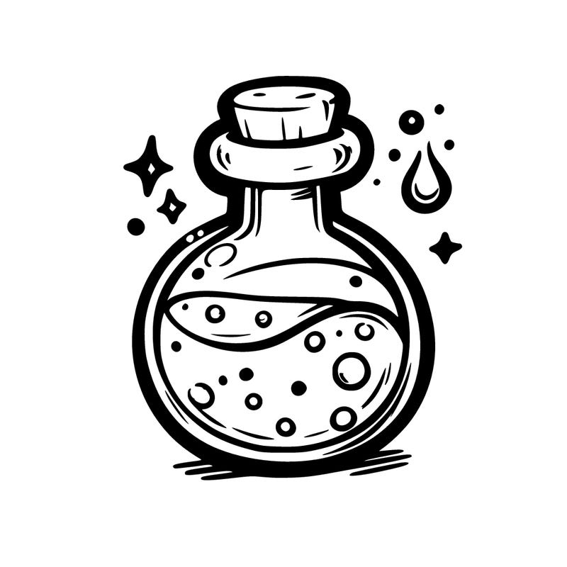potion with a watery or liquid look like its being moved by magic