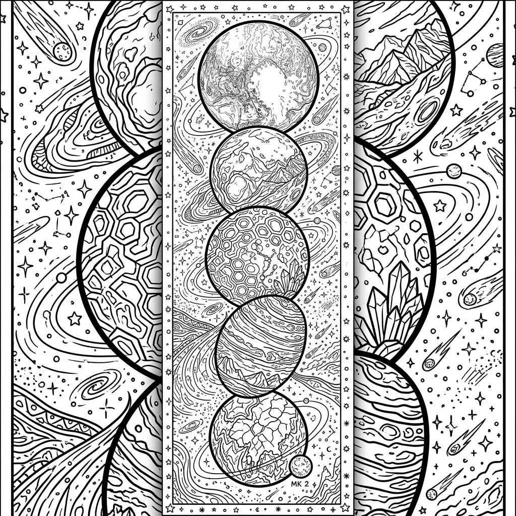 Dwarf Planet Bookmark Coloring Page | Space & Stars