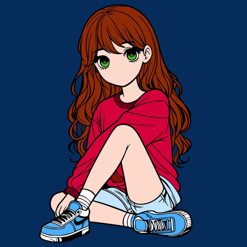 girl sitting realistic