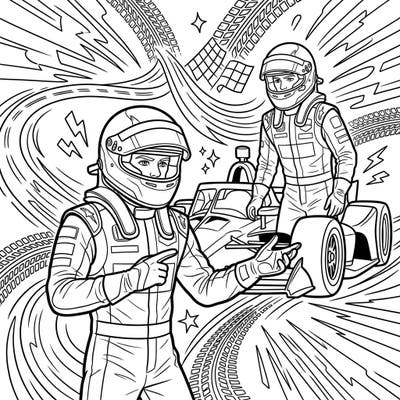 Get ready to hit the fast lane with our exciting IndyCar Drivers coloring page, designed especially for teens. Immerse yourself in the thrill of the race as you bring these dynamic scenes to life with your favorite colors.
