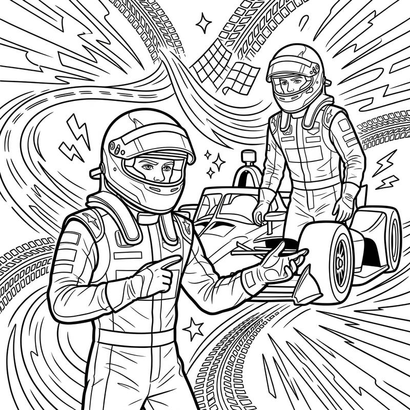 Get ready to hit the fast lane with our exciting IndyCar Drivers coloring page, designed especially for teens. Immerse yourself in the thrill of the race as you bring these dynamic scenes to life with your favorite colors.