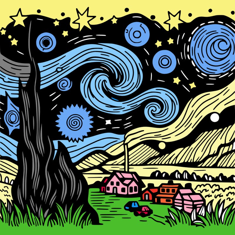 starry night van gogh realistic