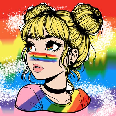 realistic girl with spacebuns