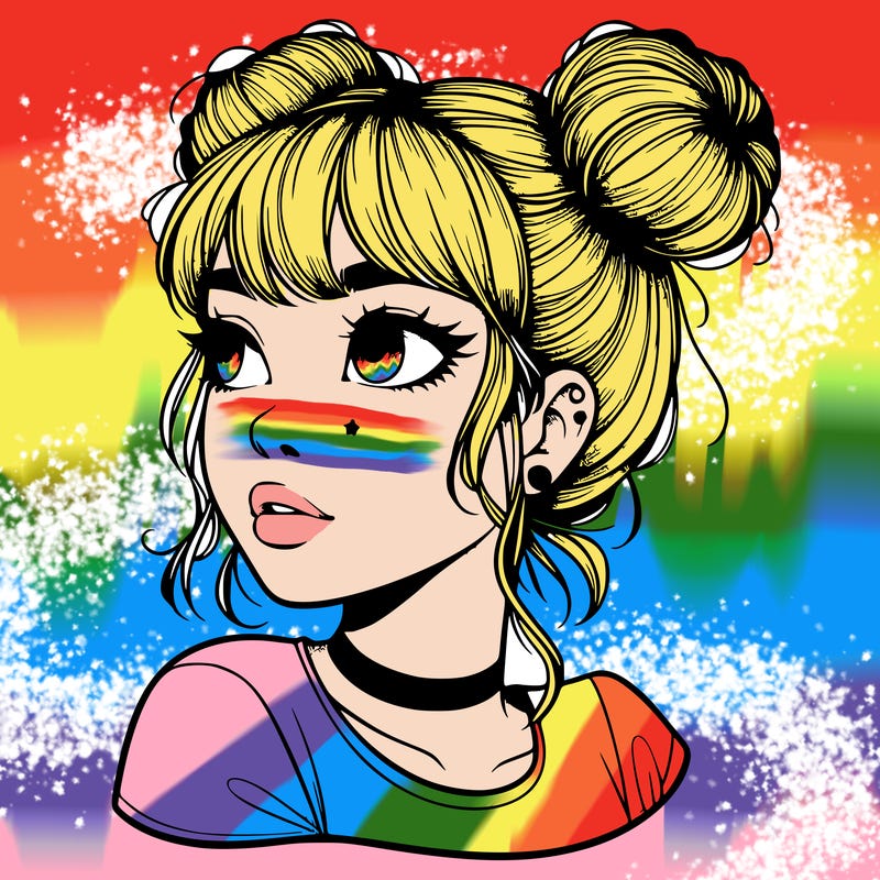 realistic girl with spacebuns