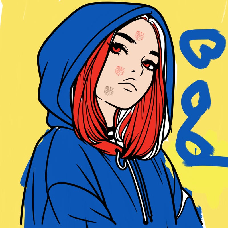 a realistic girl in a hoodie