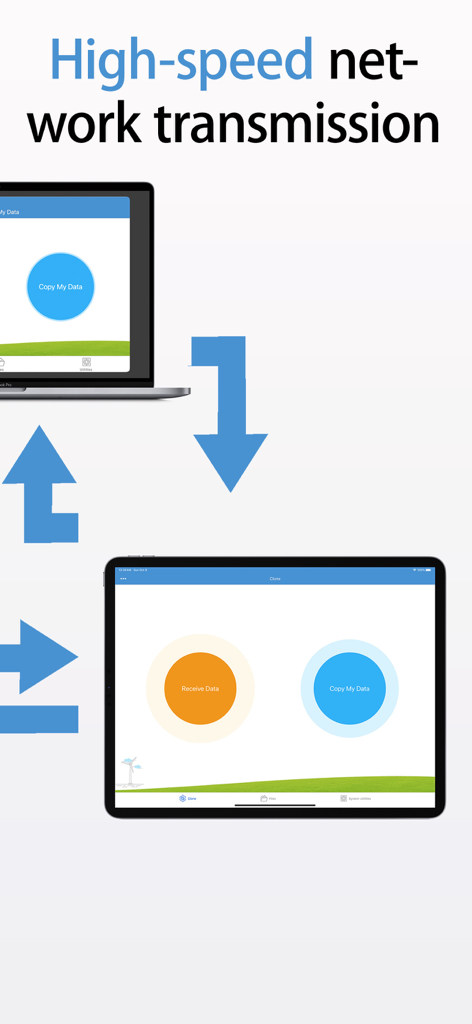 Clone My Data-Sync&Backup Data - High speed network transmission between a laptop and tablet for data transfer