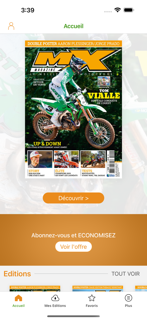 MX Magazine - Home screen of the MX Magazine app featuring a motocross racing cover
