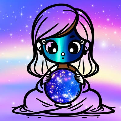 girl with a glowing orb