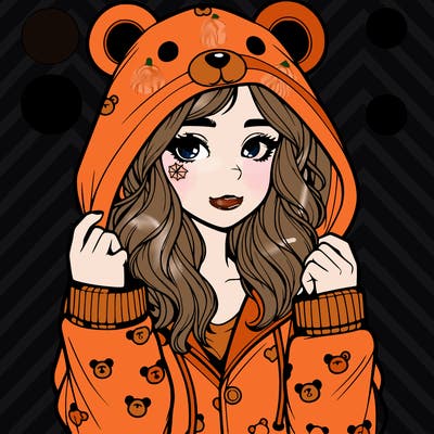 realistic girl in a animal pjs hoodie