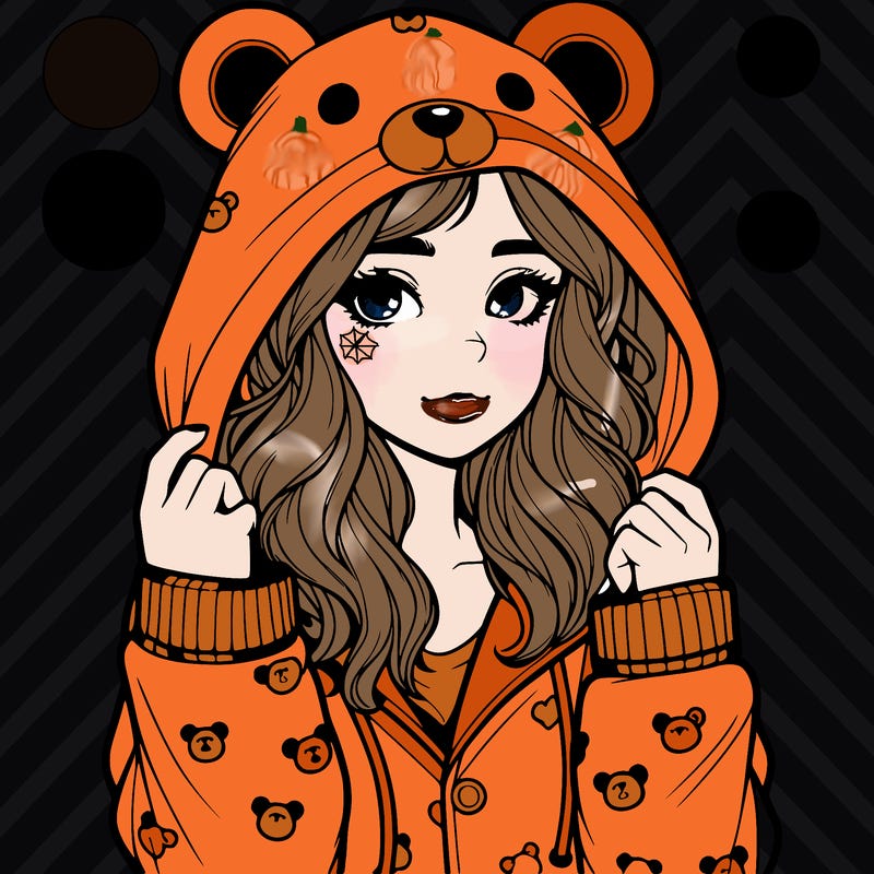 realistic girl in a animal pjs hoodie