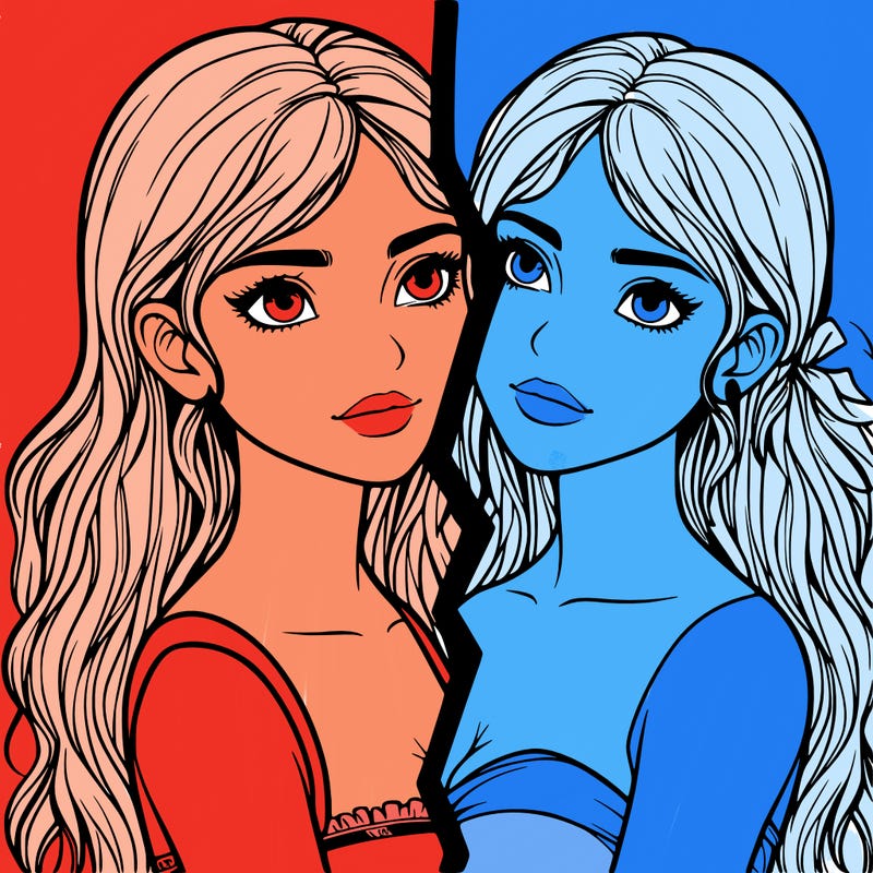 split realistic girl