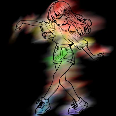realistic girl danceing