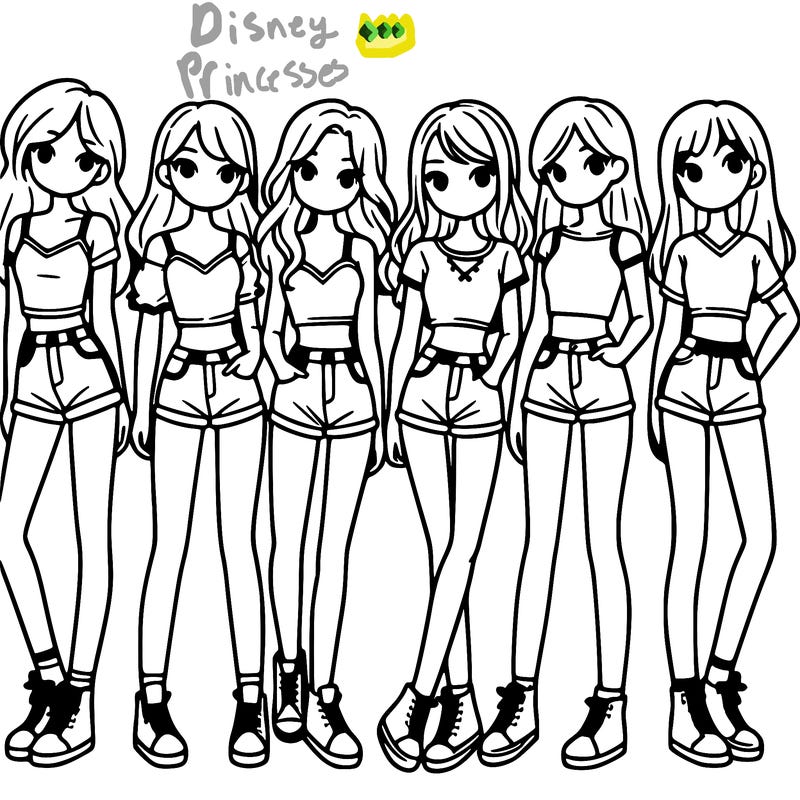 a group of girls wearing crop tops and shorts