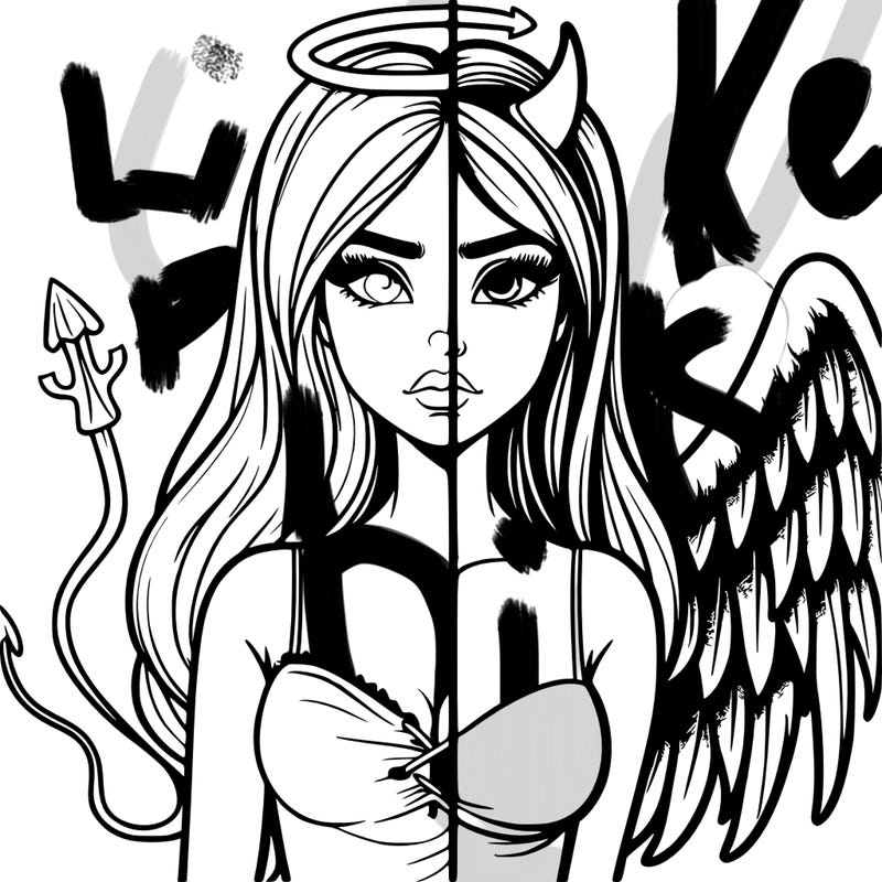 devil vs angel realistic girl