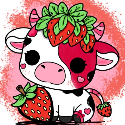 cute strawberry cow