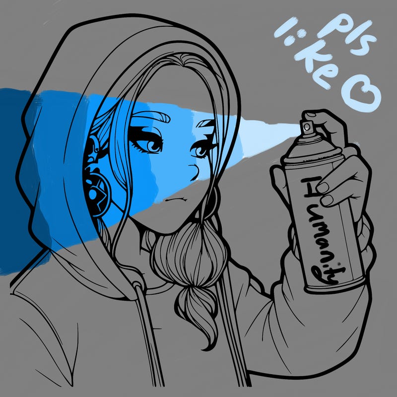 a realistic girl, spray painting