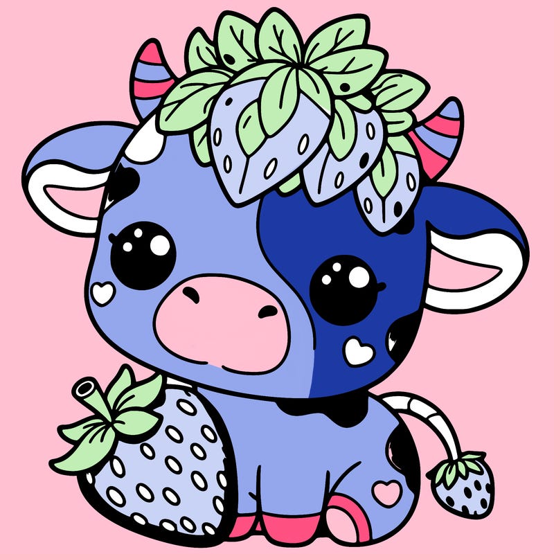 cute strawberry cow
