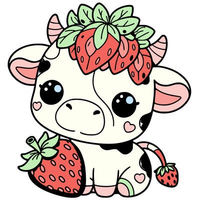 cute strawberry cow