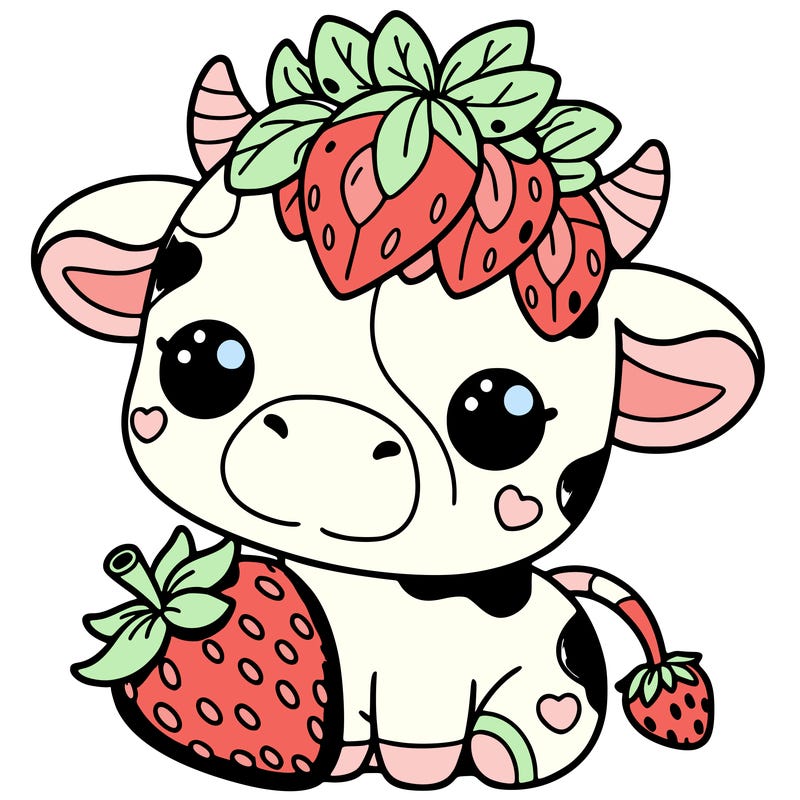 cute strawberry cow