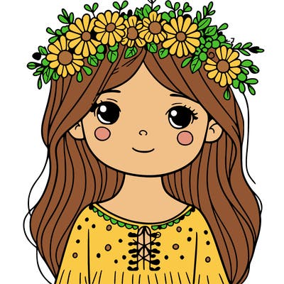 girl with flowers crown