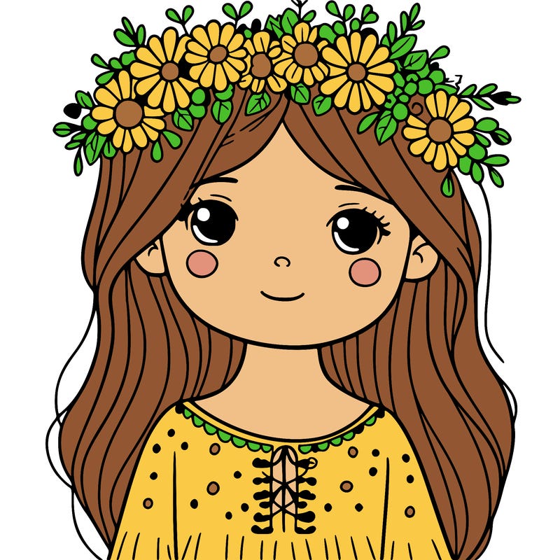 girl with flowers crown