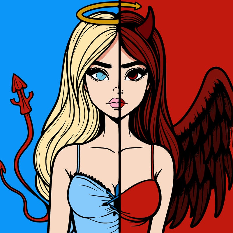 devil vs angel realistic girl
