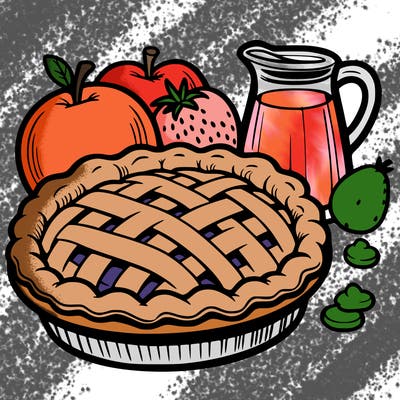 a pie of food
