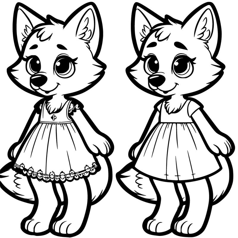 anthropomorphic wolf wearing a dress