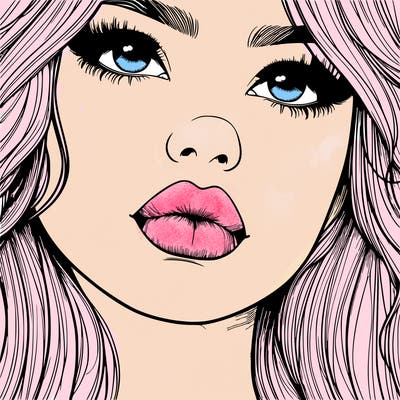really realistic girl with lips