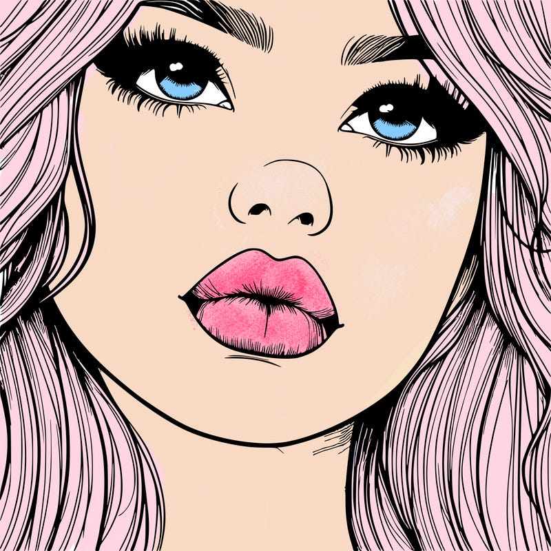 really realistic girl with lips