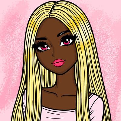 realistic girl with straight and long hair