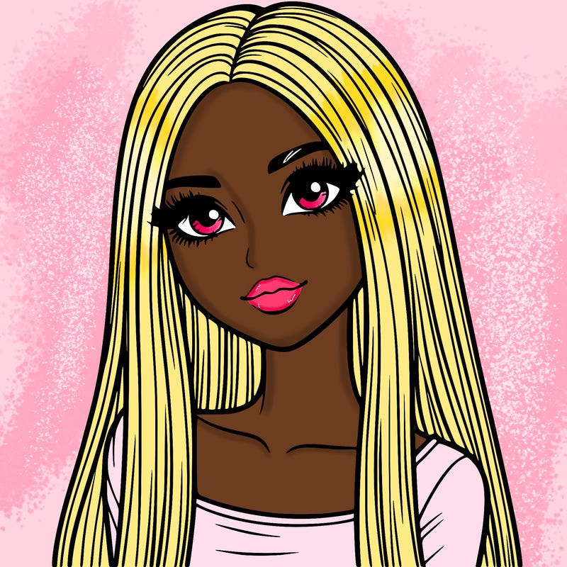 realistic girl with straight and long hair