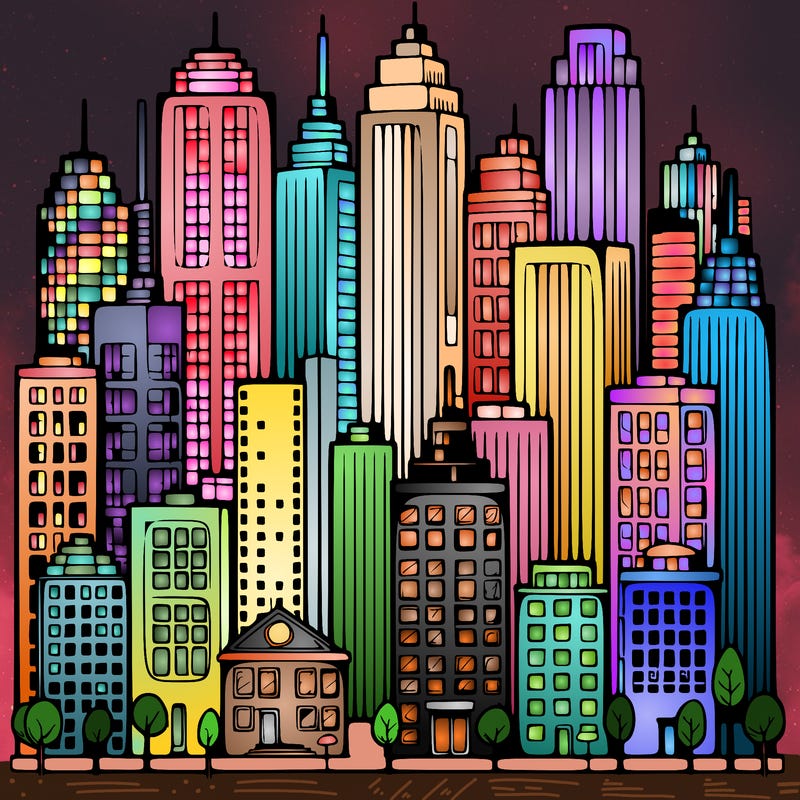 a city with skyscrapers