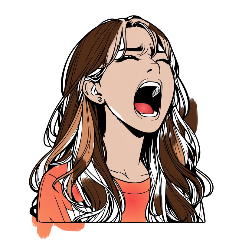 screaming realistic, girl