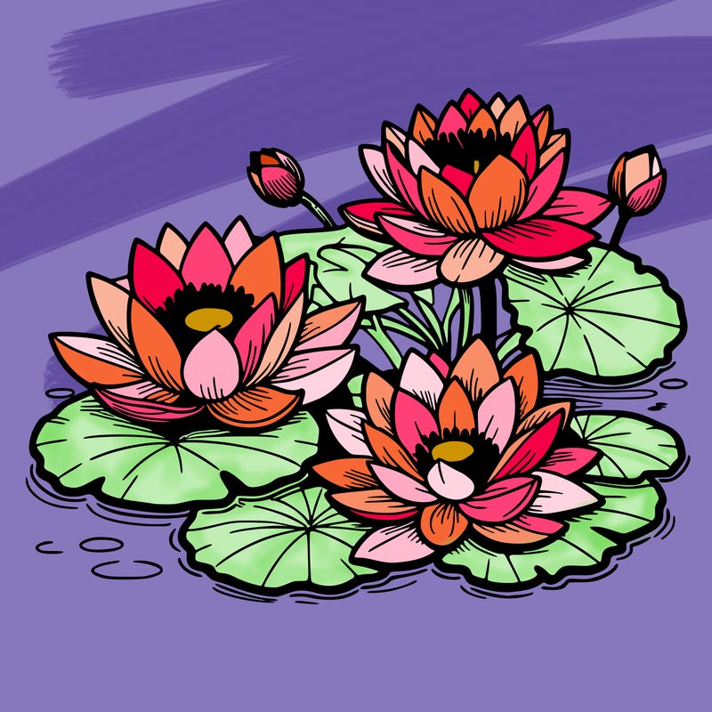 lotus flowers with leaf in a pond in japan