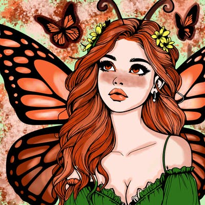 butterfly fairy realistic girl