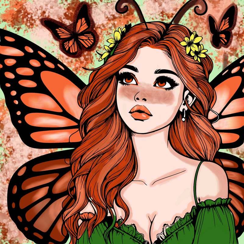butterfly fairy realistic girl