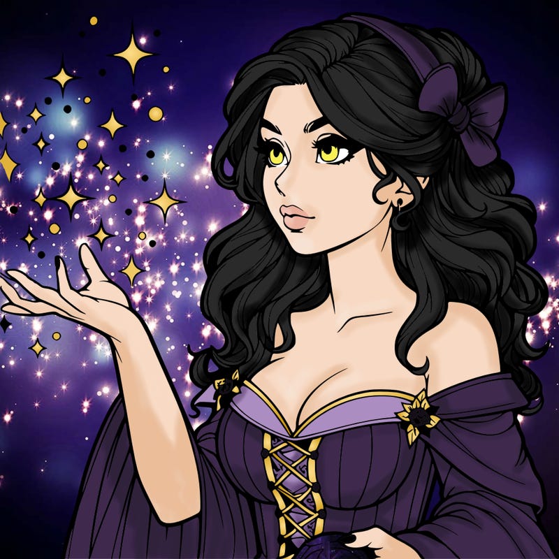 realistic women sorcerer using magic