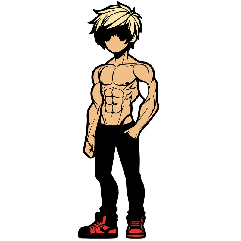 realistic boy teen muscular emo