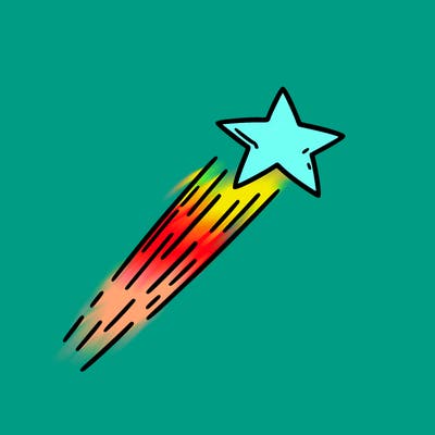 a shooting star in the sky