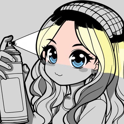 a realistic girl spray, painting