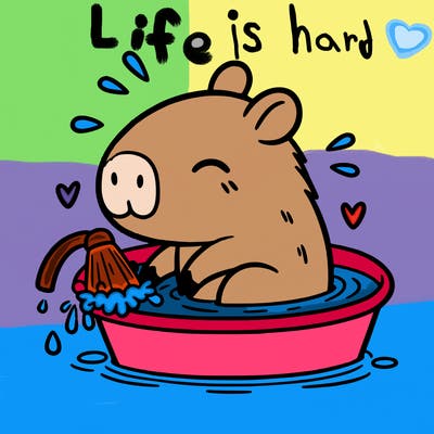 capybara taking a bath