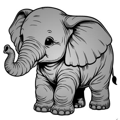 realistic baby elephant