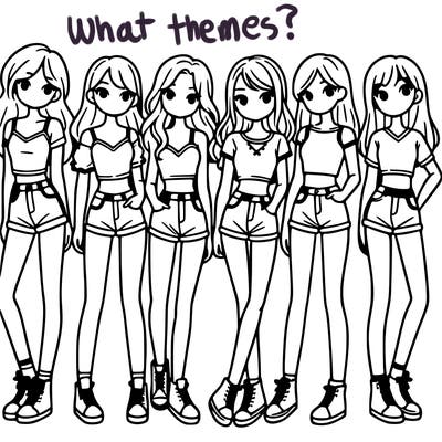 a group of girls wearing crop tops and shorts