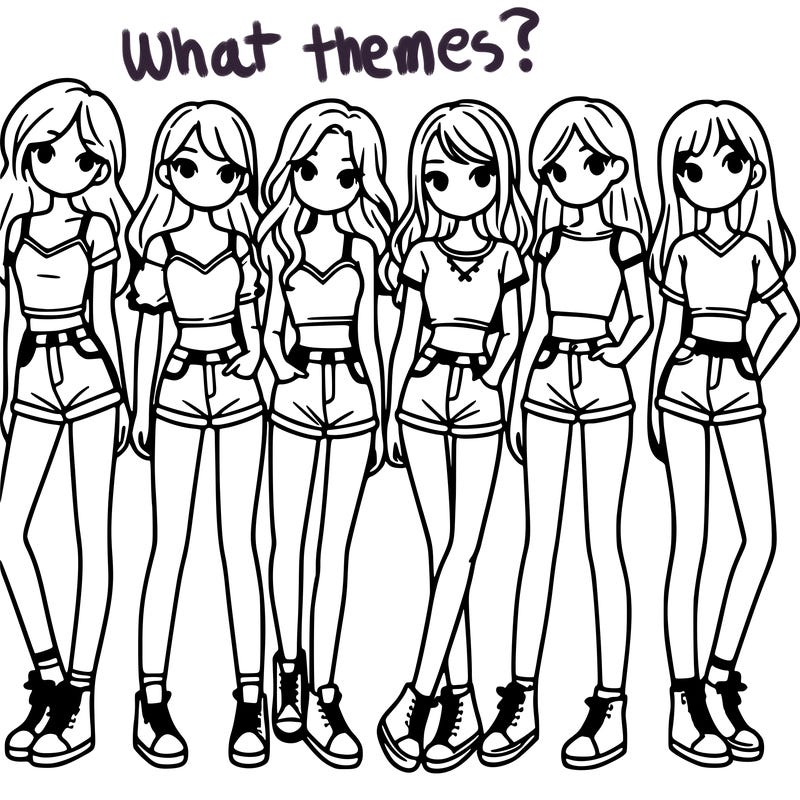 a group of girls wearing crop tops and shorts