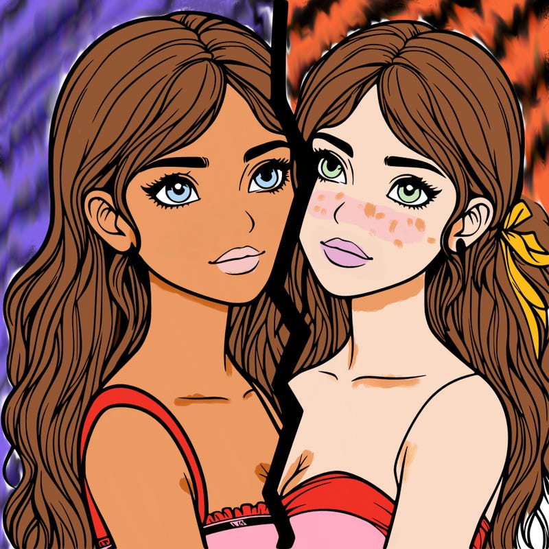 split realistic girl