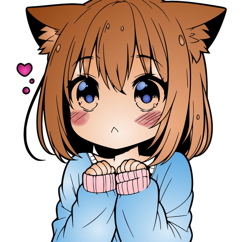 shy anime catgirl