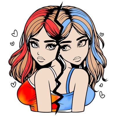 realistic girl split